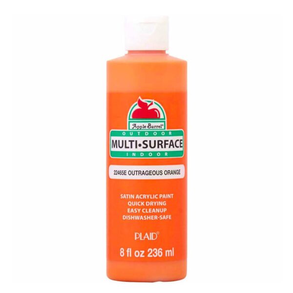 Apple Barrel ? Multi-Surface Satin Acrylic Paints - Outrageous Orange, 8 oz.