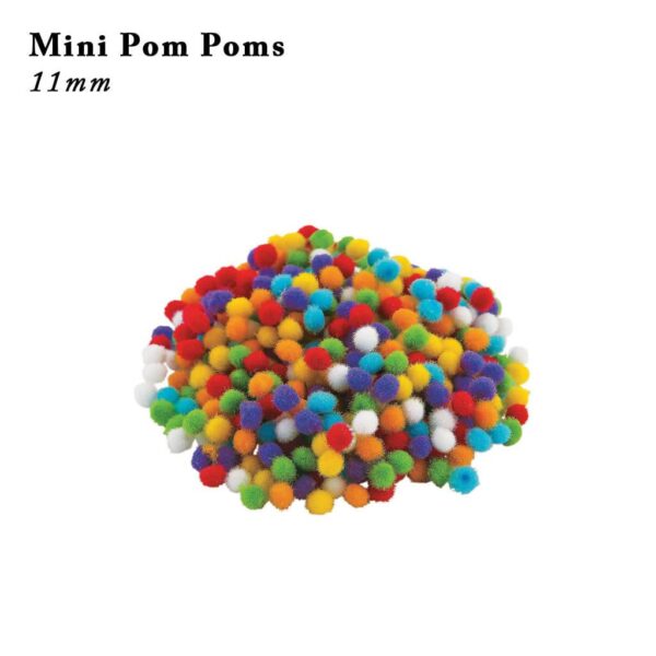 Mini Pom-Poms 11mm Assorted Colours