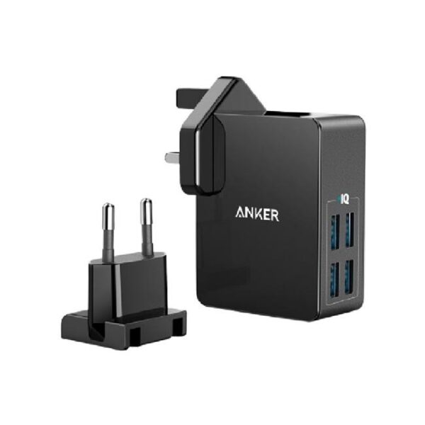 Anker USB Plug Charger 5.4A/27W 4-Port USB Wall Charger with Round And Square Pin