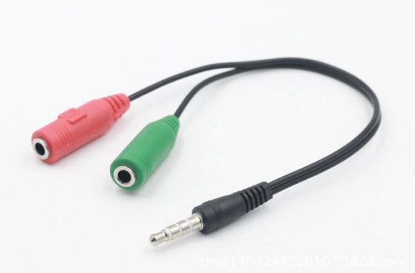 Audio Stereo Plug 3.5mm 1 Male to 2 Female Adapter Cable Spliter Sri Lanka Connector microphone and headphone - Image 2