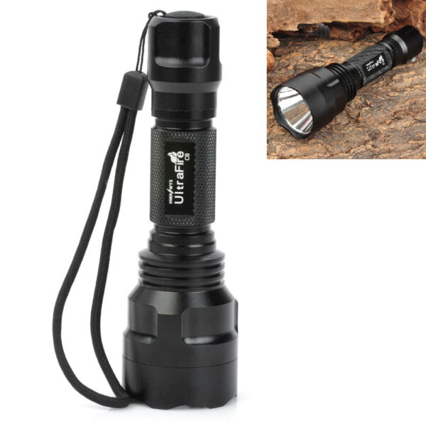 Led Rechargeable Torch Or Flashlight - Aluminum Body - One 18650 Battery