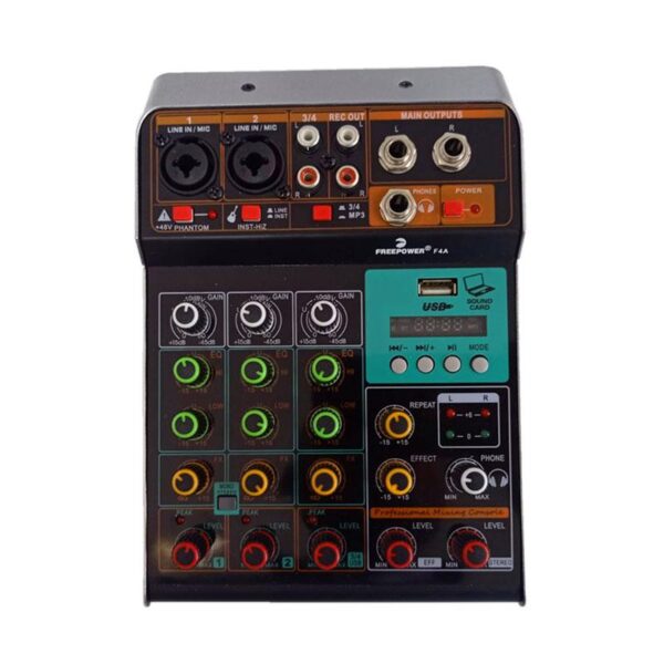 Mini Audio Music Mixer Sri Lanka or 4 Channel Music Console with 48V Phantom Power