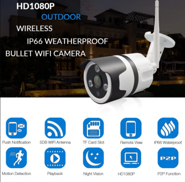 Wireless Outdoor IP Camera Sri Lanka Wifi 1080P 2MP CCTV Camera