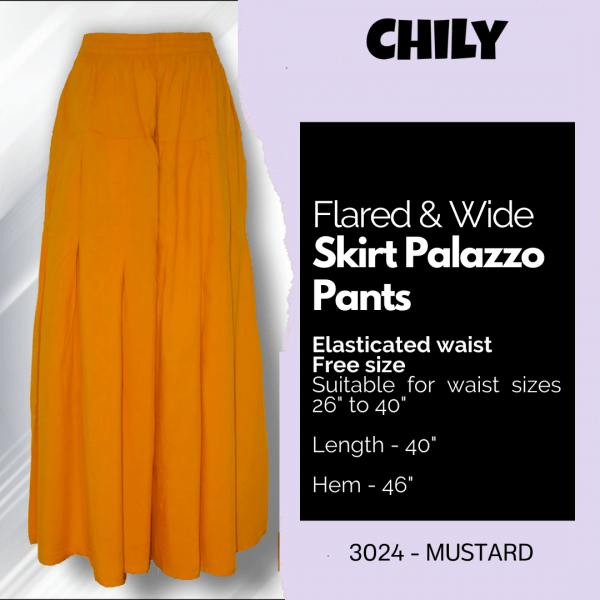 Flared & Wide Skirt Palazzo Pants - Image 2