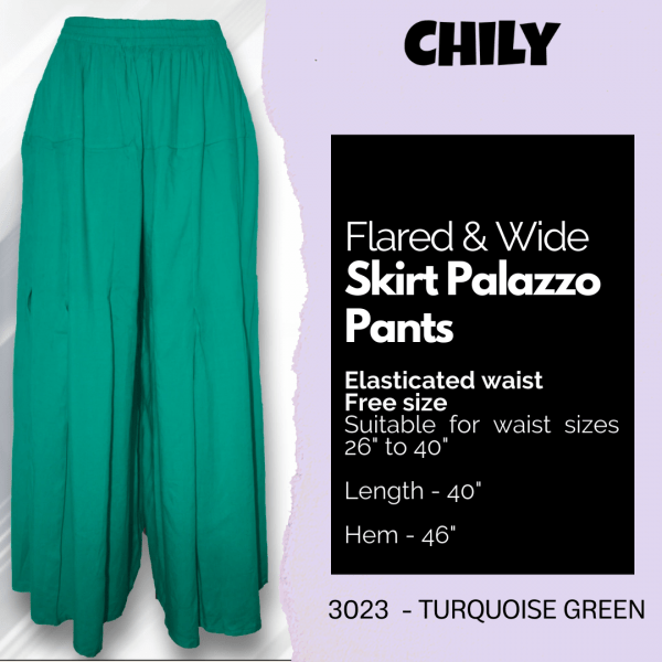 Flared & Wide Skirt Palazzo Pants - Image 8