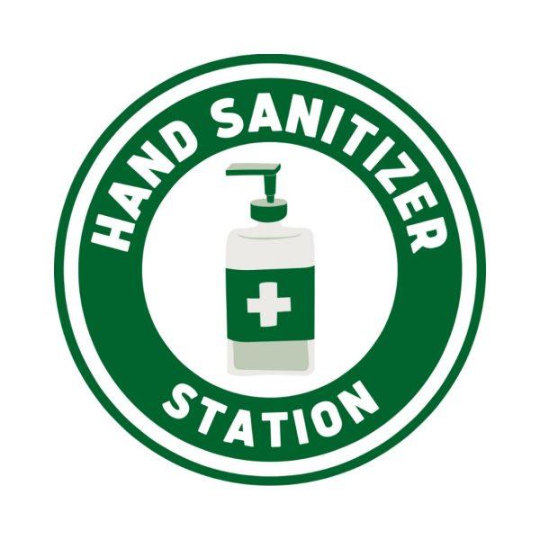 Hand Sanitizer Station Sign Sticker - 6 Inch X 6 Inch