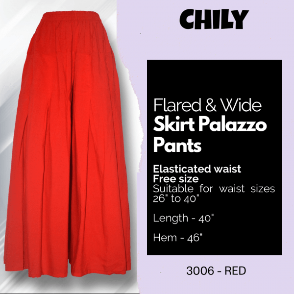 Flared & Wide Skirt Palazzo Pants - Image 3