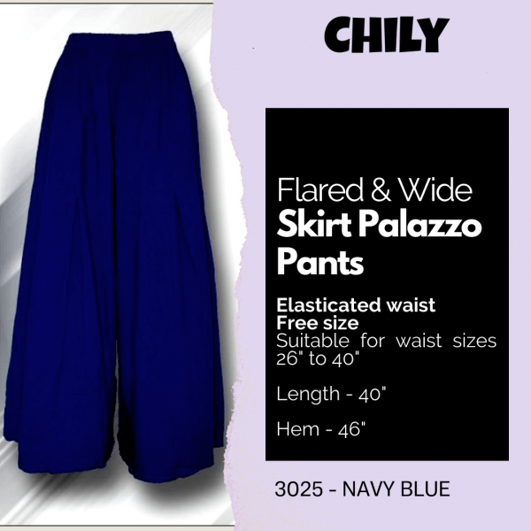 Flared & Wide Skirt Palazzo Pants - Image 7