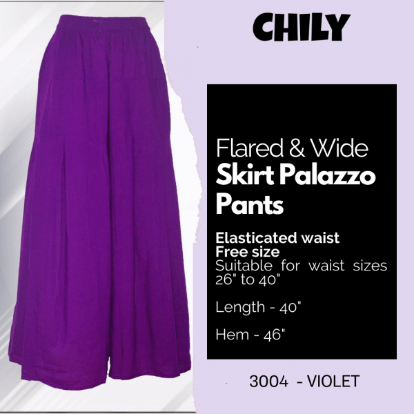 Flared & Wide Skirt Palazzo Pants - Image 10