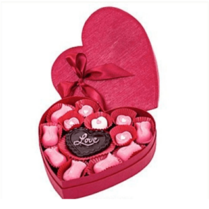 Choco Roses in a heart gift set