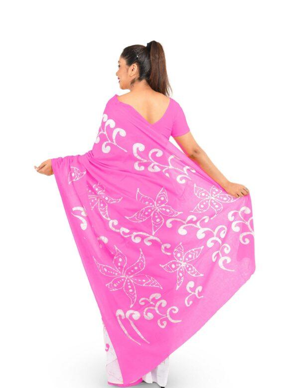 Laveena Classic Batik Saree Pink - Image 2