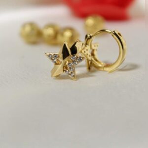 Gold Plated Star Hoop Earrings