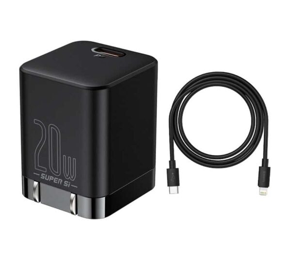 Baseus Super Si 1C Fast Charger 20W USB Type C + USB Type C CN with Lightning 1m Cable - Image 2