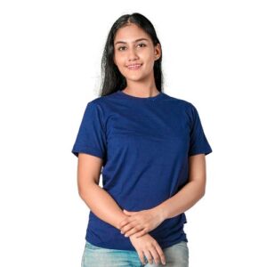 Bio washed Crew Neck T-Shirt – Royal Blue