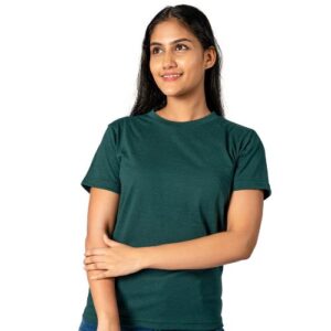 Cozy Crew Neck Women's T-Shirt in Green