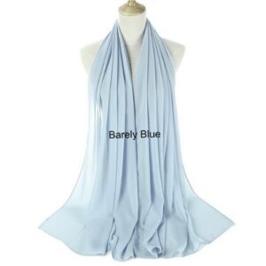 Image of Luxury Chiffon Shawl - Barely Blue