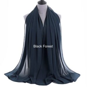 Luxury Chiffon Shawl - Black Forest