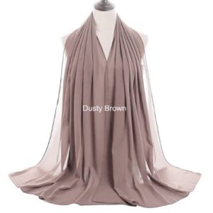 Image of Luxury Chiffon Shawl - Dusty Brown