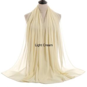 Image of Luxury Chiffon Shawl - Light Cream