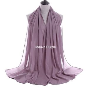 Image of Luxury Chiffon Shawl-Mauve Purple