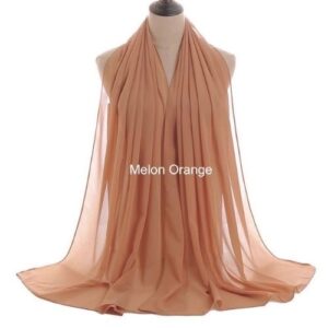 Image of Luxury Chiffon Shawl - Melon Orange