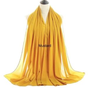 Image of Luxury Chiffon Shawl - Mustard