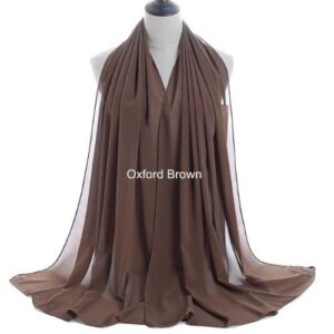 Image of Luxury Chiffon Shawl - Oxford Brown