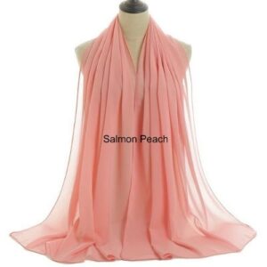 Image of Luxury Chiffon Shawl - Salmon Peach