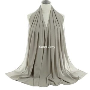 Image of Luxury Chiffon Shawl - Sand Grey