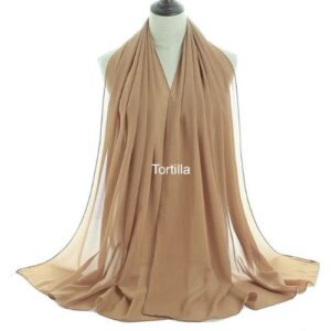 Image of Luxury Chiffon Shawl - Tortilla