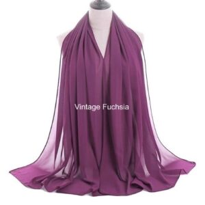 Luxury Chiffon Shawl - Vintage Fuchsia