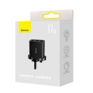 an image of a Baseus Compact Charger 3U 17W UK Black