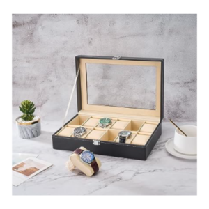 An Image of Watch Display Case Jewelry Collection Storage Organizer