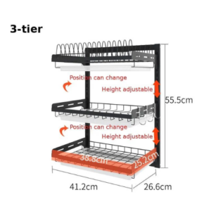 An image of Stainless Steel Kitchen Dish Rack