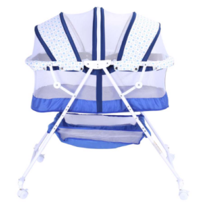 Baby Plus C205 Baby Rocker - Ultimate Sweet Beginnings Bedside Bassinet Portable Crib Includes Gentle Rocking Feature | Great For New-Born & Infants | Safe Mattress INeedz LMH 518 Blue