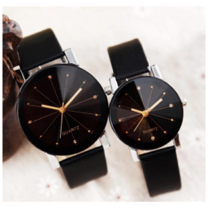 Couple' Watches Quartz Man and Women Black