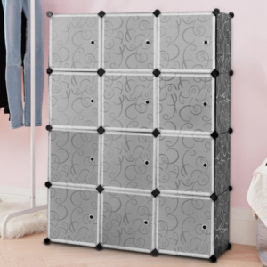 DIY 12 Cube Storage Cupboard Cabinet Wardrobe Rack Toy Book Shelves Compartme