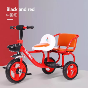 Twin Seat Kids Tricycle Convertible Baby Tricycle with Parental Adjust Push Handle