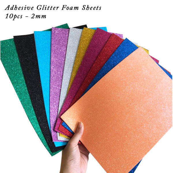 Adhesive Glitter Foam Sheets - 10 sheets