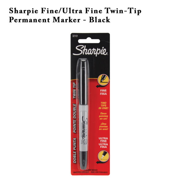 Sharpie Fine/Ultra Fine Twin-Tip Permanent Marker Black