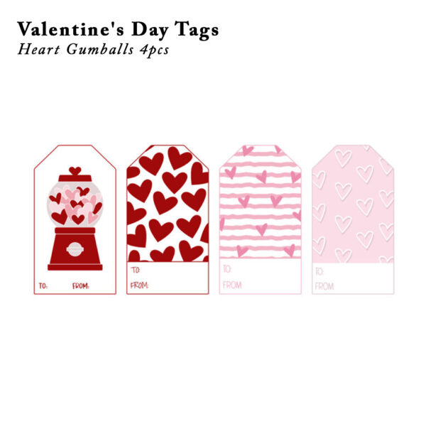 Valentine's Day Tags - Heart Gumballs