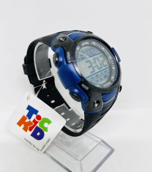 Sporty Black with Blue Accents Digital Watch - Image 2