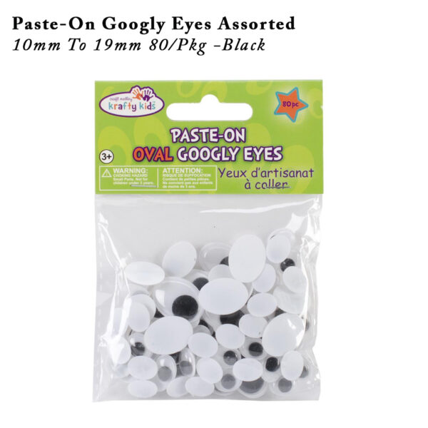 Oval Paste-On Googly Eyes Assorted