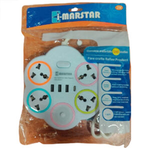 Universal Round Power Socket Extension with Safety Swicth Protection Colorful Series 3 USB 1 C type-Outlet