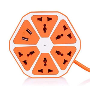 Multi Plug 2 in 1 USB Hexagon 5 Socket 2 USB High Power Hexagon Socket