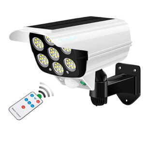 Solar Wall Lights Remote Control Body Sensor Waterproof LED Lamp Fake CCTV Dummy Camera Light Garden Path Street Light
