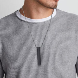 Stainless Rectangle Pendant Necklace for Men & Women