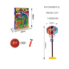 Children's Toys Adjustable Basketball Hoop with Basketball Pump Outdoor