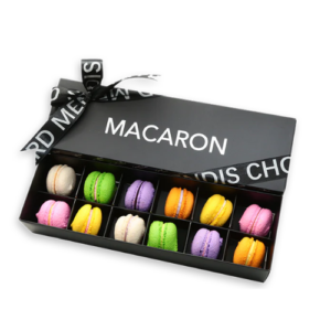 Christmas Macarons 12 Piece Black Box