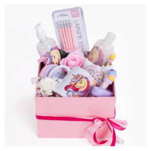 An image of a unicorn themed gift box